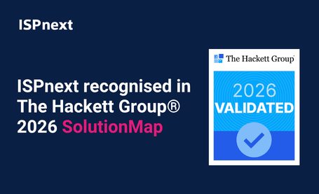 ISPnext recognised in The Hackett Group SolutionMap 2026, featuring a 2026 Validated recognition badge.