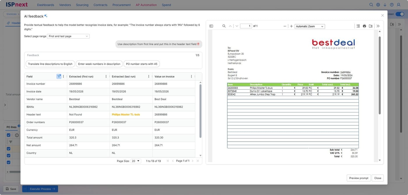 ISPnext AP Automation: KI-Erkennung