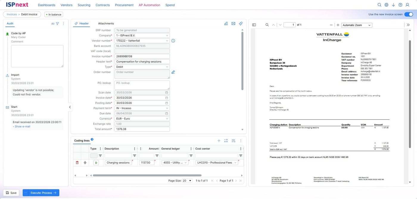 ISPnext AP Automation: Melden und Freigeben