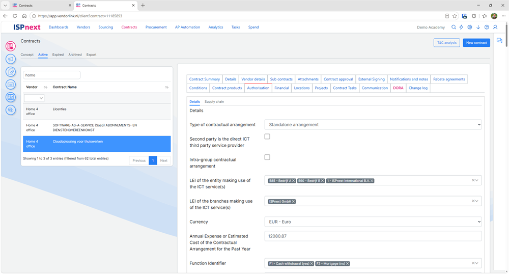 ISPnext DORA: inventory and gap analysis