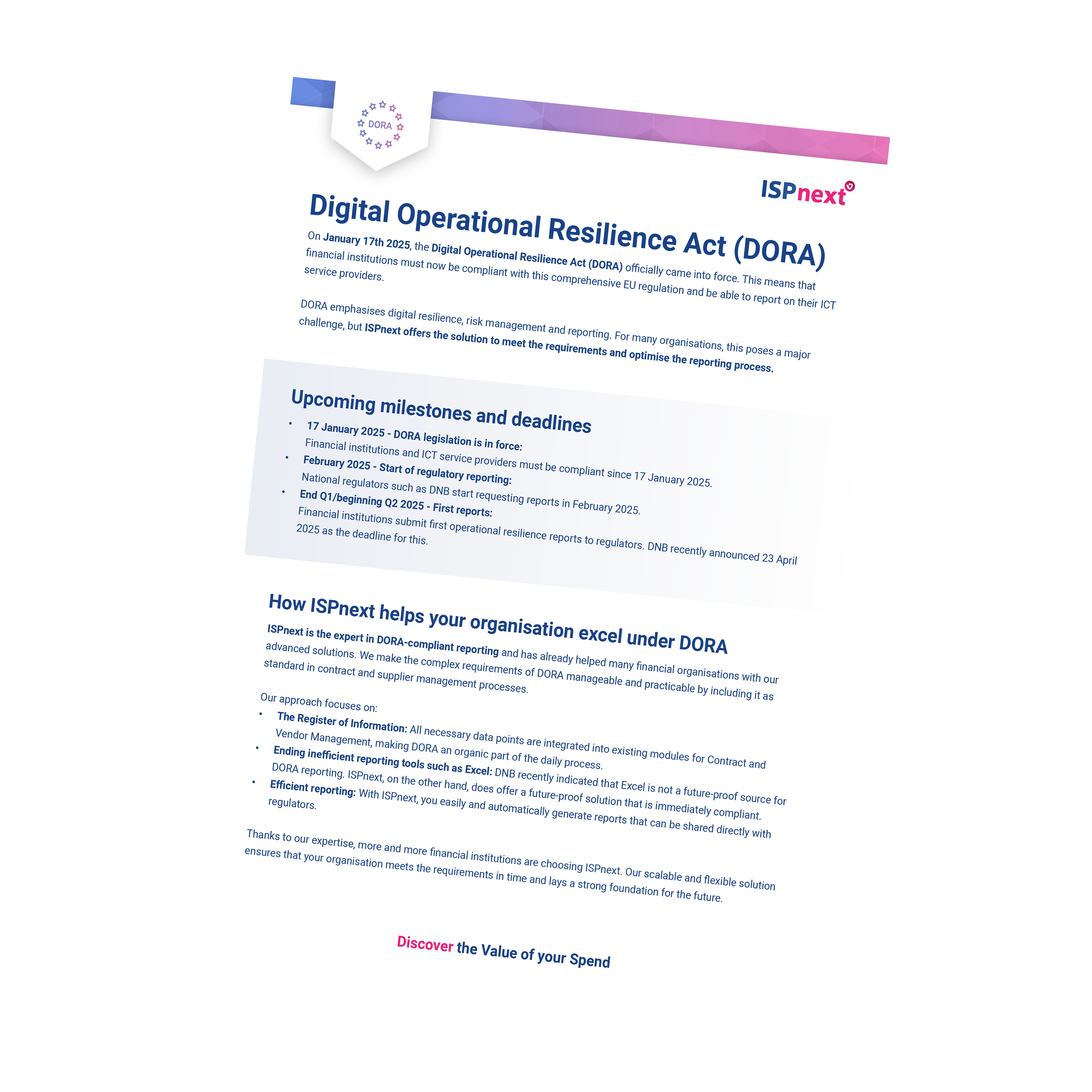 DORA two-pager: key insights at a glance