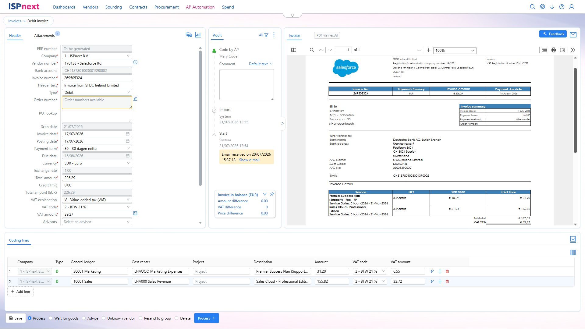 ISPnext AP Automation: boeken en archiveren